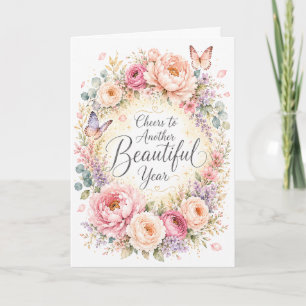Alles Gute zum Geburtstag Floral Karte