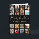 Alles Gute zum Geburtstag Foto Collage 16 Fotos fü Karte<br><div class="desc">Alles Gute zum Geburtstag Foto Collage 16 Fotos für jede AltersGeburtstagskarte. 13. 15. 16. 18. 20. 21. 30. 40. 50. 60. 70. 80. 90. 100. Jedes Alter. Für weitere Anpassungen klicken Sie bitte auf die Schaltfläche "Anpassen" und verwenden Sie unser Designwerkzeug,  um diese Vorlage zu ändern.</div>