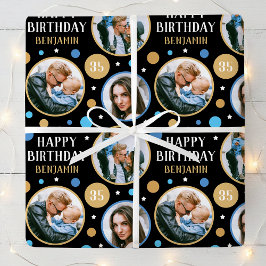 Alles Gute zum Geburtstag Foto Collage jedes Alter Geschenkpapier