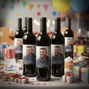 Alles Gute zum Geburtstag Foto individuell Weinetikett