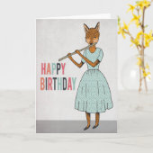 Alles Gute zum Geburtstag - Fox spielt Karte (Gelbe Blume)