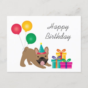 Alles Gute zum Geburtstag Französische Bulldogge B Postkarte