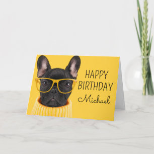 Alles Gute zum Geburtstag Französische Bulldogge Karte