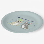 Alles Gute zum Geburtstag Französische Bulldogge Pappteller (Schrägansicht)