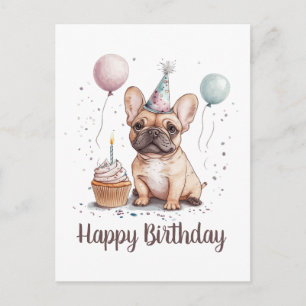 Alles Gute zum Geburtstag Französische Bulldogge Postkarte