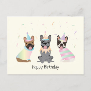 Alles Gute zum Geburtstag Französische Bulldoggen Postkarte