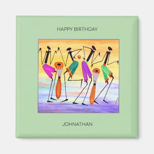 Alles Gute zum Geburtstag, Freude und Glück Magnet (Vorne)