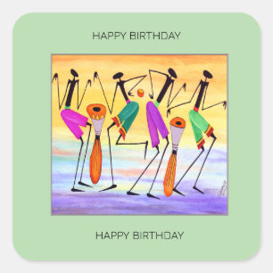 Alles Gute zum Geburtstag, Freude und Glück Quadratischer Aufkleber