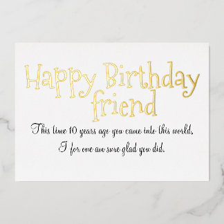 Alles Gute zum Geburtstag Freund Folienkarte Folieneinladung