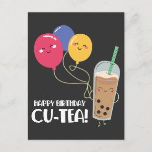 Alles Gute zum Geburtstag Freund Süße Bubble Tea F Postkarte