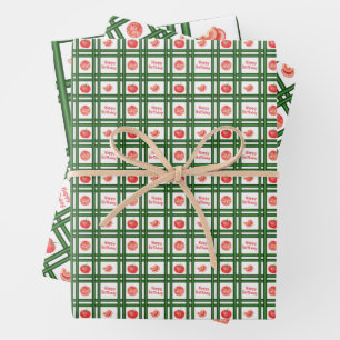 Alles Gute zum Geburtstag - Frisches Tomatenmuster Geschenkpapier Set