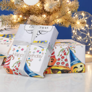 Alles Gute zum Geburtstag Frohe Weihnachtswrapping Geschenkpapier