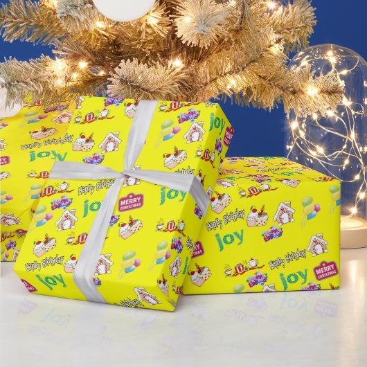 Alles Gute zum Geburtstag Frohe Weihnachtswrapping Geschenkpapier (Feiertage)