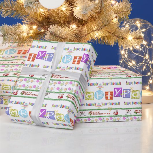Alles Gute zum Geburtstag Frohe Weihnachtswrapping Geschenkpapier (Feiertage)