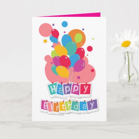 Alles Gute zum Geburtstag – Fröhliches Feierdesign Karte (Kleine Pflanze)