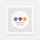 Alles Gute zum Geburtstag Frosted Sprinkle Cupcake Serviette (Vorderseite)