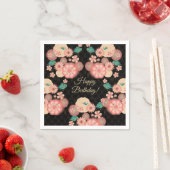 Alles Gute zum Geburtstag - Frühlingspfirsich Blum Serviette (Beispiel)