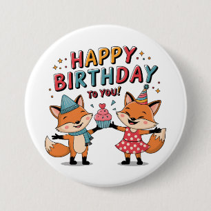 Alles Gute zum Geburtstag Füchse Button