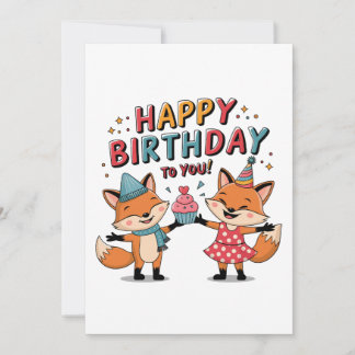 Alles Gute zum Geburtstag Füchse Einladung
