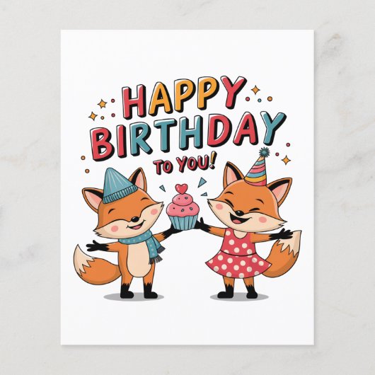 Alles Gute zum Geburtstag Füchse Flyer (Vorne)