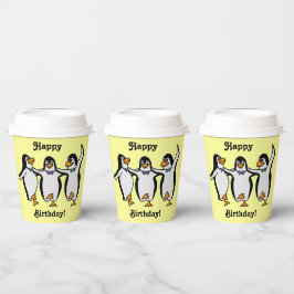 Alles Gute zum Geburtstag! Fun Dancing Pinguine Pappbecher