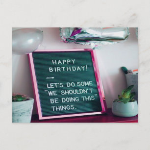 Alles Gute zum Geburtstag! Funny Naughty Trouble Postkarte