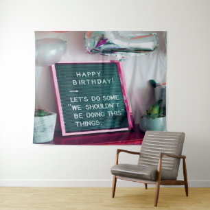Alles Gute zum Geburtstag! Funny Naughty Trouble Wandteppich