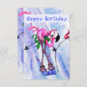 Alles Gute zum Geburtstag - Funny Pink Flamingo -  (Vorne/Hinten)