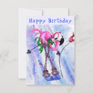 Alles Gute zum Geburtstag - Funny Pink Flamingo -