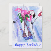 Alles Gute zum Geburtstag - Funny Pink Flamingo Sk (Vorderseite)
