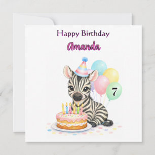 Alles Gute zum Geburtstag für 7-jährige Mädchen Ze Karte