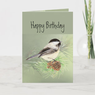 Alles Gute zum Geburtstag für alle Chickadee Bird Karte