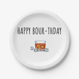 Alles Gute zum Geburtstag für Bourbon Lover Pappteller