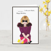 Alles Gute zum Geburtstag für die Fashionista Karte (Gelbe Blume)