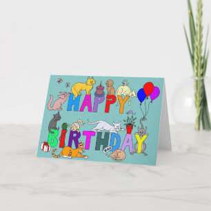 Alles Gute zum Geburtstag für die Katze Lover Karte