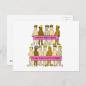 Alles Gute zum Geburtstag für die Lieblingskönigin Postkarte (Vorne/Hinten)