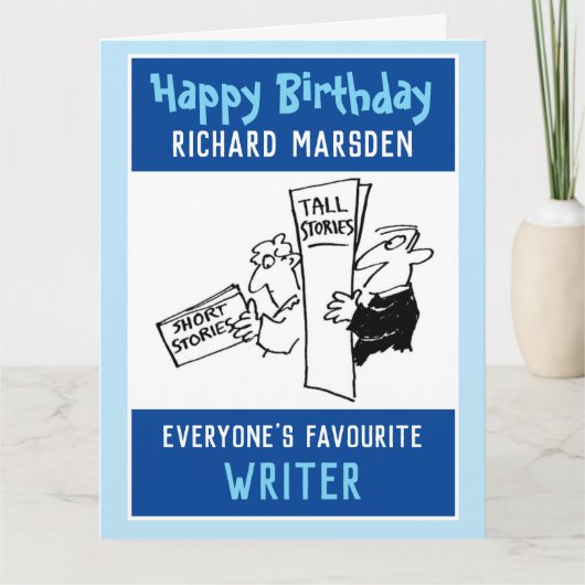 Alles Gute zum Geburtstag für einen Schriftsteller Karte (Vorderseite)