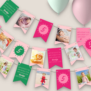 Alles Gute zum Geburtstag für jeden Alters Pink Fo Wimpelkette
