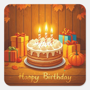 Alles Gute zum Geburtstag für Kinder - farbenfrohe Quadratischer Aufkleber
