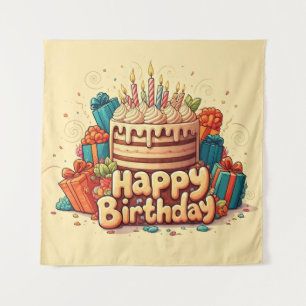 Alles Gute zum Geburtstag für Kinder - farbenfrohe Wandteppich