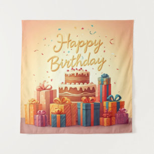 Alles Gute zum Geburtstag für Kinder - farbenfrohe Wandteppich