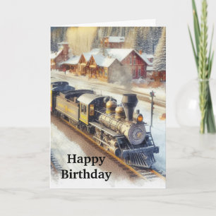 Alles Gute zum Geburtstag für Männer Vintage Zug i Karte
