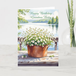 Alles Gute zum Geburtstag für Oma   Blume in Kupfe Karte