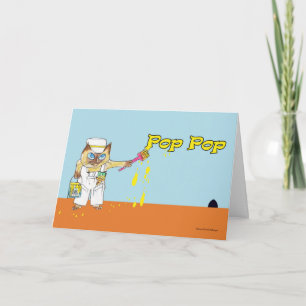 Alles Gute zum Geburtstag für Pop Pop Katze malt W Karte