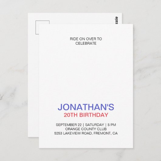 Alles Gute zum Geburtstag für Radfahrer Postkarte (Vorne/Hinten)