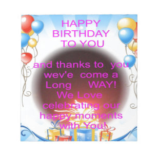 Alles Gute zum Geburtstag für Sie Kunst drucken Notizblock