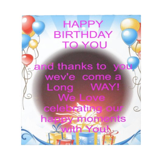 Alles Gute zum Geburtstag für Sie Kunst drucken Notizblock (Vorderseite)