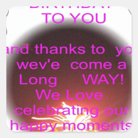 Alles Gute zum Geburtstag für Sie Kunst drucken Quadratischer Aufkleber (Vorderseite)