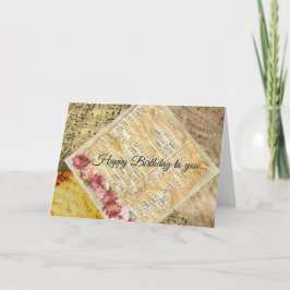 Alles Gute zum Geburtstag für Sie Vintage Notenkar Karte