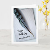 Alles Gute zum Geburtstag für Son Blue Jay Feather Karte (Gelbe Blume)